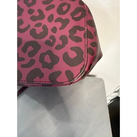 Kate Spade New York Leopard Print Margareta tote Bag burgundy shore Street - Picture 6 of 14